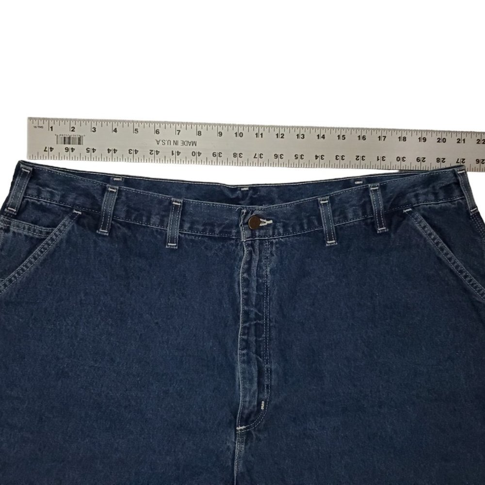 Carhartt B13 DST 46x32 (Meas 41x33 15" Rise) Dark Loose Fit Carpenter Jeans A17 - Picture 3 of 10